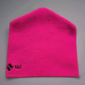 Vintage Vail Ski Skiing Penthoue Knits Beanie Neon Pink Acrylic Hat Adult OS